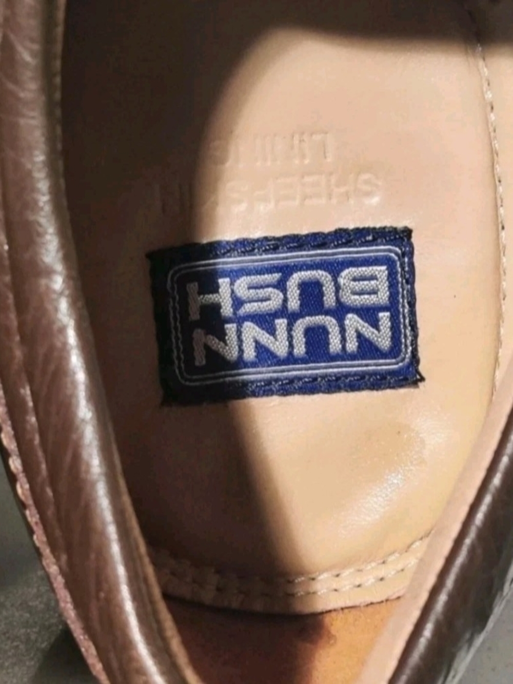 Nunn Bush Mens 9M Brown Leather & Sheepskin Lining Lace Up Loafers NEW - Picture 5 of 13